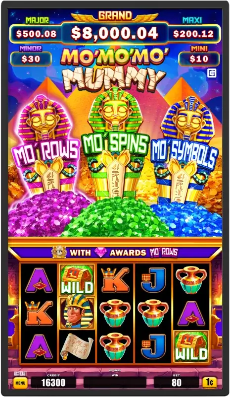 Colorful slot machine game with Egyptian theme