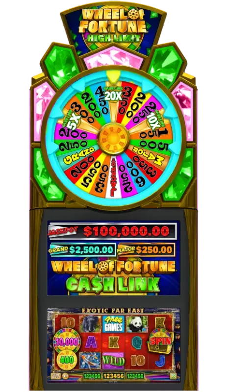 Wheel of Fortune slot machine with colorful display