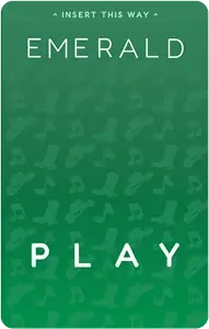 Emerald play card with text and symbols
