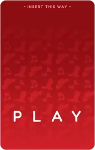 Red card with Play and directional text